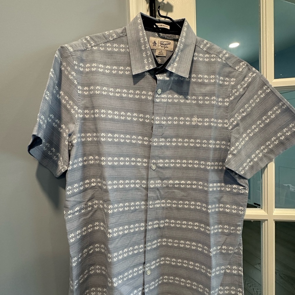 Original Penguin Blue and White Casual Shirt